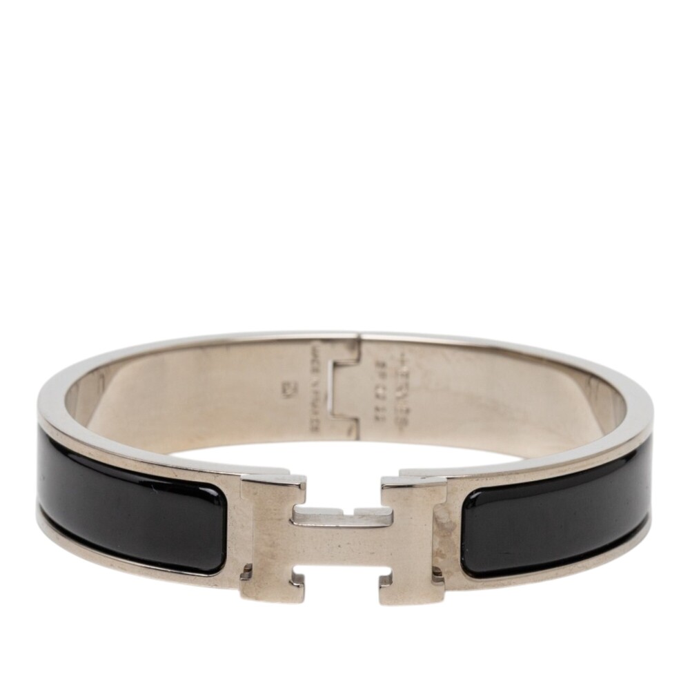 Pre-Loved Hermes Narrow Enamel Clic H Bracelet PM